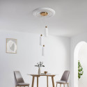Triple gold pendant with opal fluted glass - Leonora