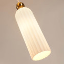 Triple gold pendant with opal fluted glass - Leonora