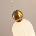 Triple gold pendant with opal fluted glass - Leonora