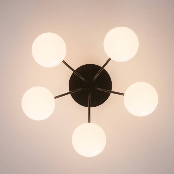 Dimmable black and white ceiling light with 5...