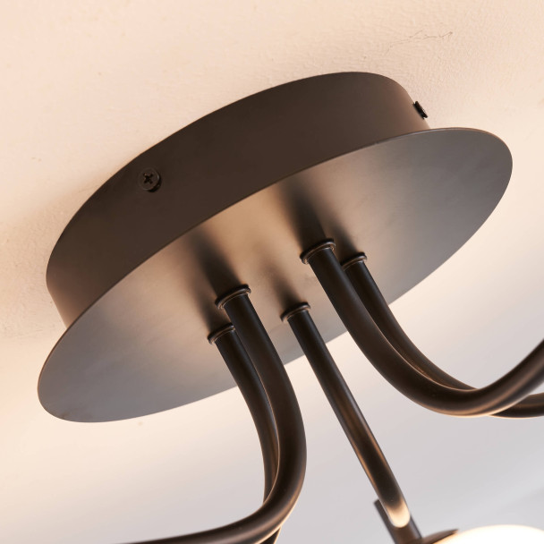 Dimmable black and white ceiling light with 5...