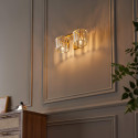 Luxury gold crystal wall light with double beam - Orivania