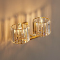 Luxury gold crystal wall light with double beam - Orivania