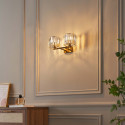 Luxury gold crystal wall light with double beam - Orivania