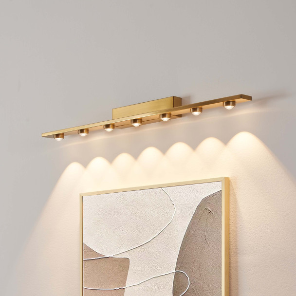 Gold linear LED wall light 70 cm - Vasilka