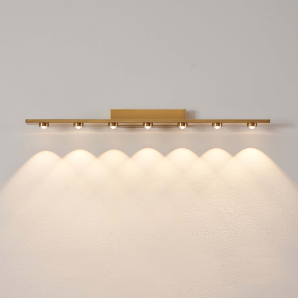 Gold linear LED wall light 70 cm - Vasilka