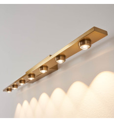 Gold linear LED wall light 70 cm - Vasilka 2