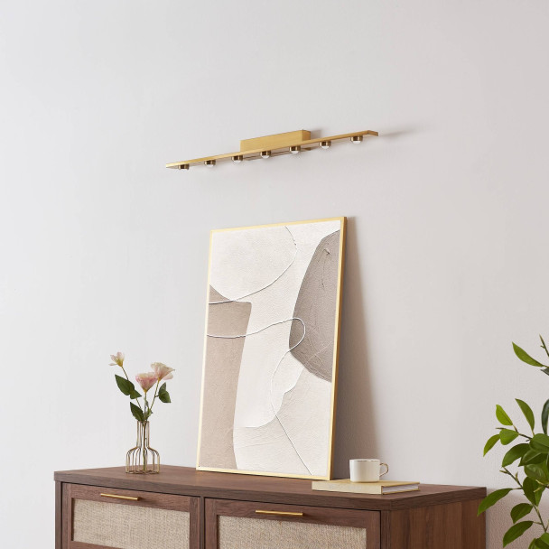 Gold linear LED wall light 70 cm - Vasilka