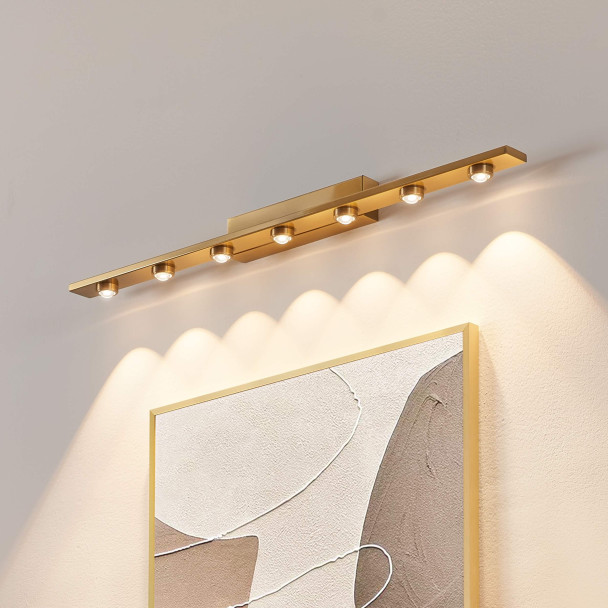 Gold linear LED wall light 70 cm - Vasilka