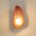 Brown pebble ceramic wall light with white glass - Eterna