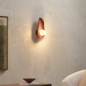 Brown pebble ceramic wall light with white glass - Eterna