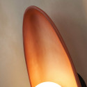 Brown pebble ceramic wall light with white glass - Eterna