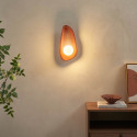 Brown pebble ceramic wall light with white glass - Eterna