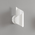 Small 25 cm matte white twisted-design ambient wall light - Dani