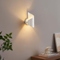 Small 25 cm matte white twisted-design ambient wall light - Dani