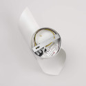 Small 25 cm matte white twisted-design ambient wall light - Dani