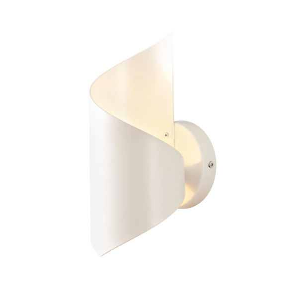 Small 25 cm matte white twisted-design ambient...