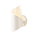 Small 25 cm matte white twisted-design ambient wall light - Dani