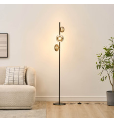 Ultra-modern dimmable LED floor lamp in black and smoked... 2