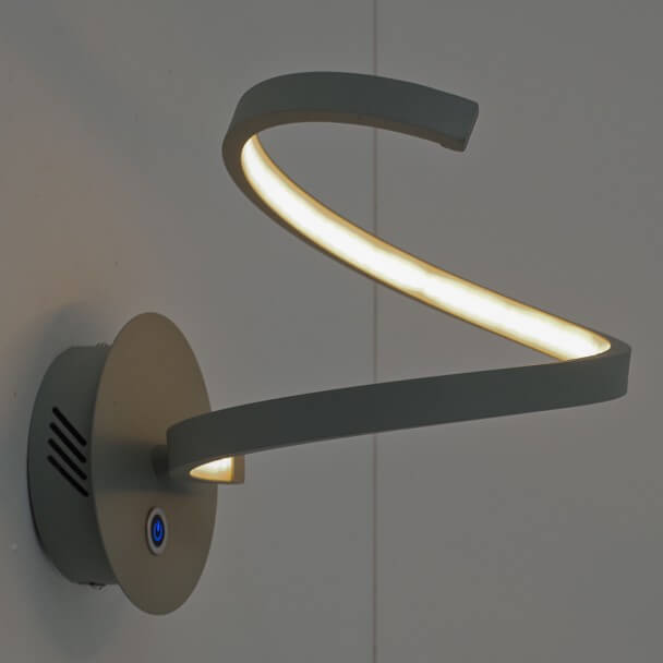 Wall light - LED satin silver design with 3-step dimmer switch - Looper